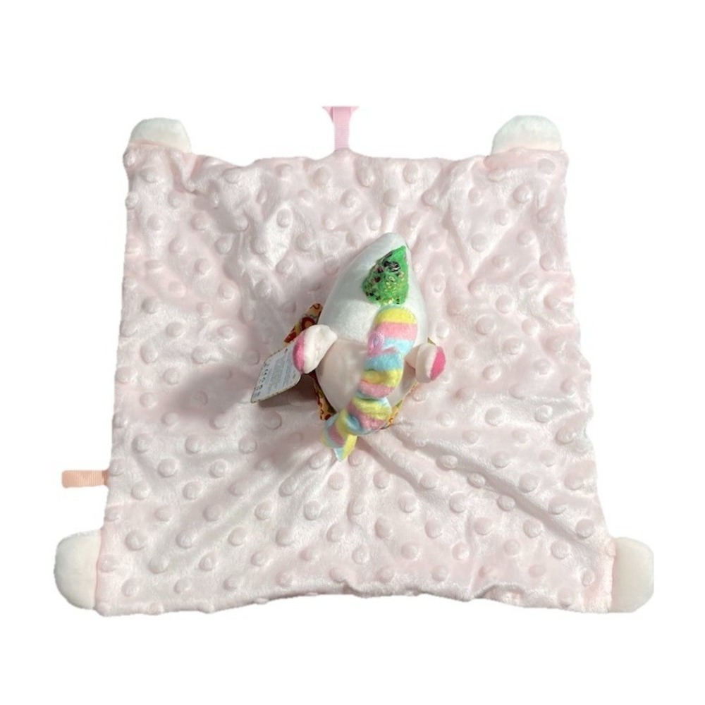 BBSKY Plush‎ Unicorn Security Blanket with Teether, Pink, GB6675-2023